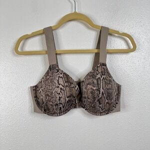 Spanx Snakeskin Print Front Clasp Underwire Bra Size 34D